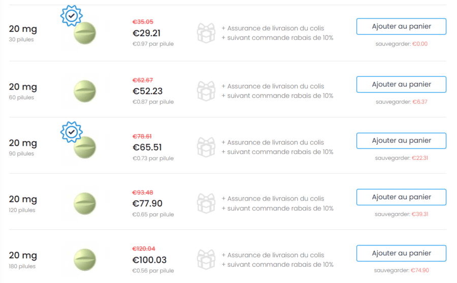 Prednisolone 20 mg prix